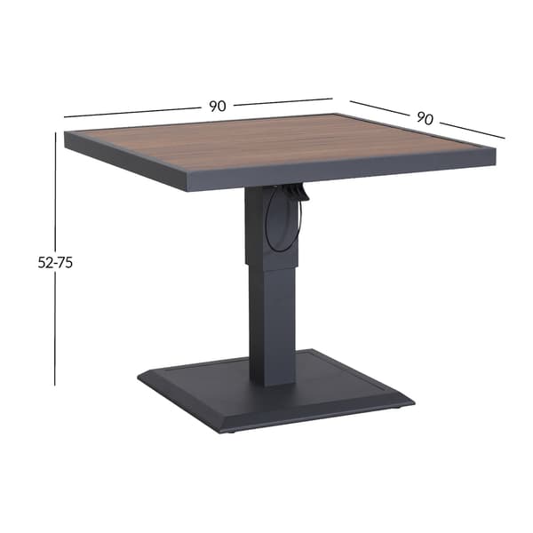 Bord Parker 85x85x52-75 cm Grå