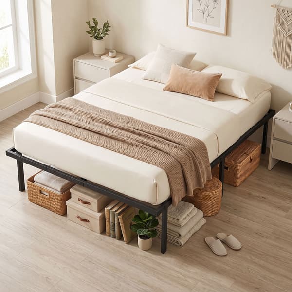 Sengeramme 140x200 cm 200,5x141x35,5 cm sort