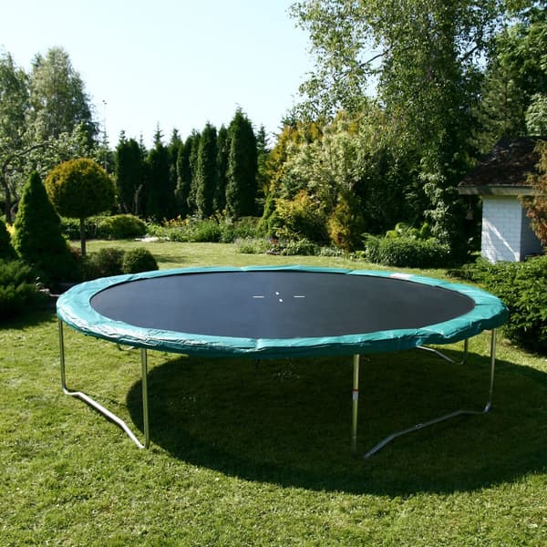Trampolin 304 x 76 cm, grøn, udendørs