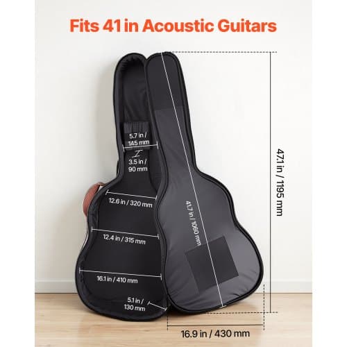 Akustisk gitarr hårt fodral 119,5x41 cm brun