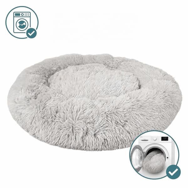Rund blød hundeseng, grå, 100 cm, Kodustaar