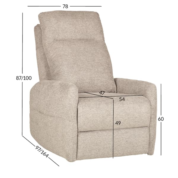 Lænestol KATY 78x97x100 cm Grå Elektrisk Massagefunktion