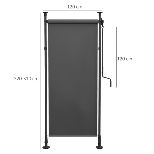 Vertikal Markis, 120x220-310 cm, Mörkgrå