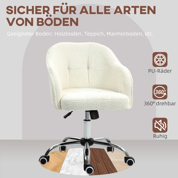 Kontorstol, 56x61x76-86 cm, Creme