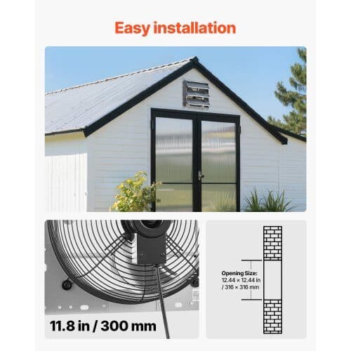 Shutter udsugningsventilator HA-300M-220 37x37x19,2 cm sølv
