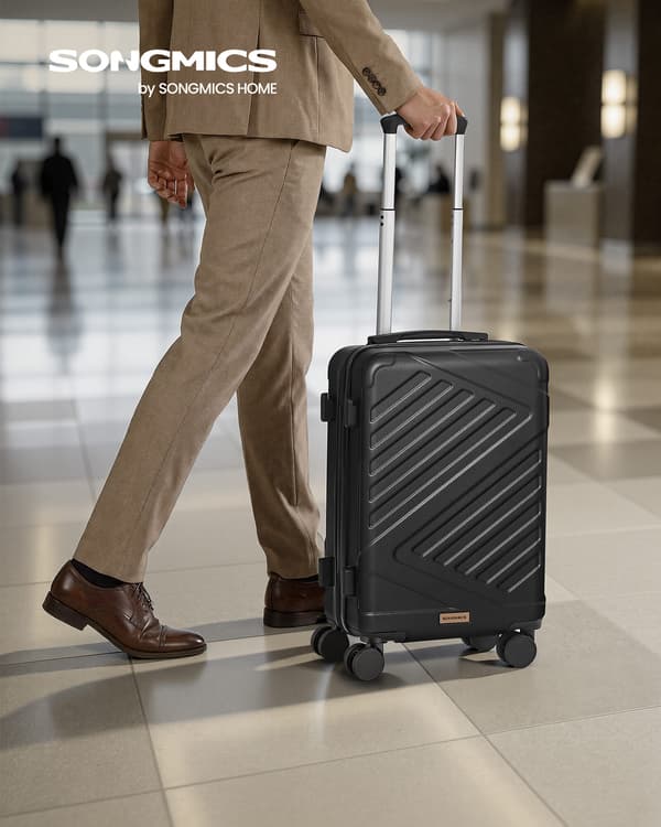 Hard Shell Kuffert, ABS Rejsetrolley med TSA-lås, 20 Tommer
