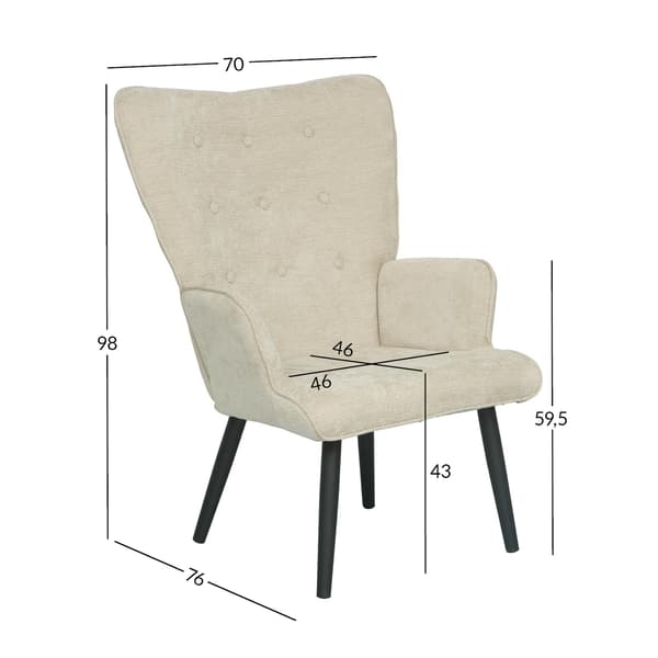 Lænestol Mateo 70x76x98 cm lys grå