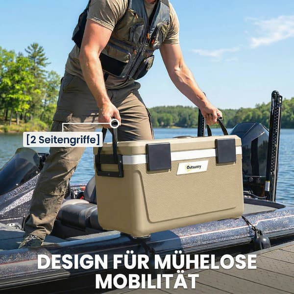Køleboks 42,6 L 66,6x38,5x40 cm khaki/sort