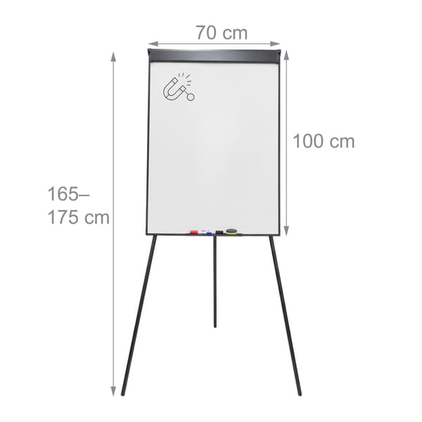 Flipchart whiteboard, 100x70 cm, sort, Kodustaar