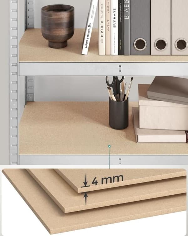 Hyllsystem Set om 2 Stål och MDF Justerbar