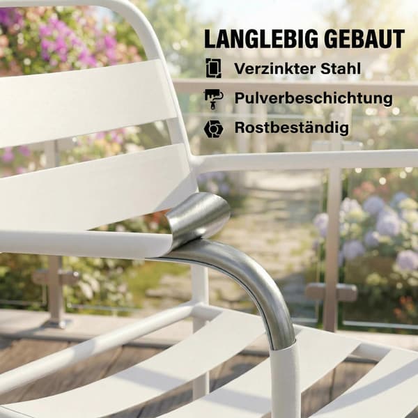 Bistroset 55x58x82 cm Vit Metall