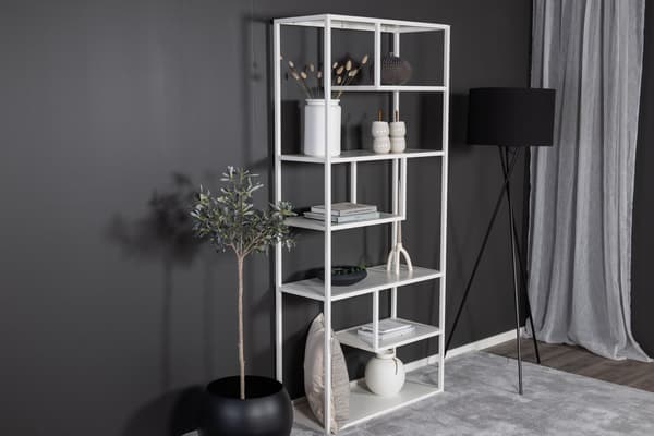 Bogreol STAAL, hvid, stål