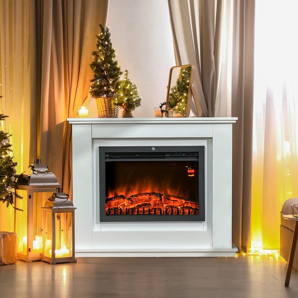 Elektrisk eldstad 98x27,5x80 cm vit