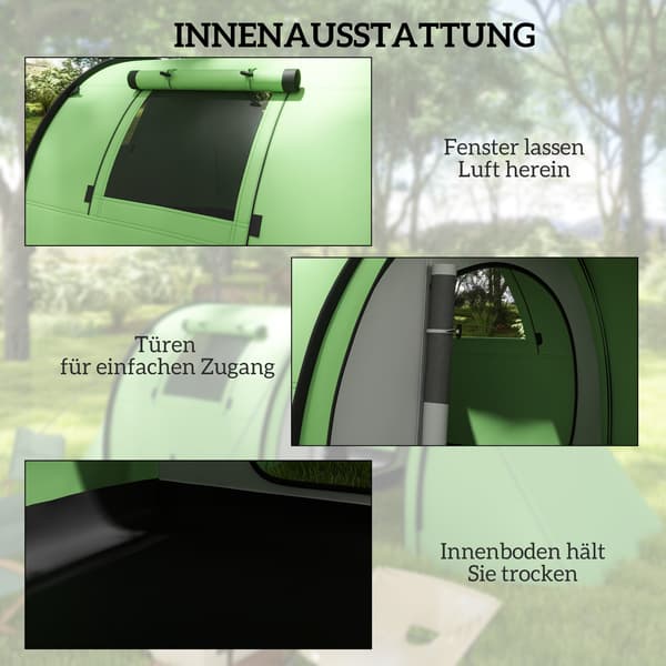Campingtelt 470x220x150 cm Mørkegrøn Polyester