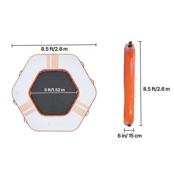 Oppustelig flydedock 260x260x15 cm Orange