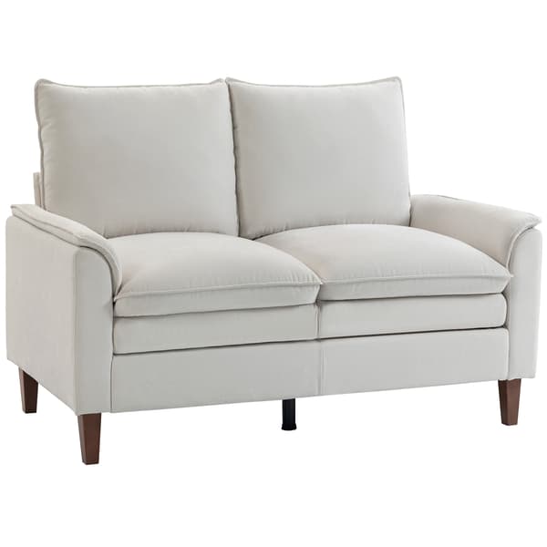 Soffa 146x84x95 cm Krämvit Chenilleklädsel
