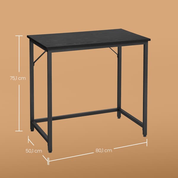 Skrivebord, 50x80x76 cm, Sort