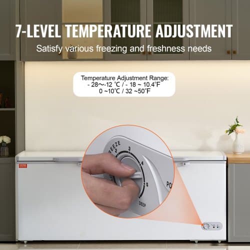Frysbox 561 L, delat lock, dubbla låsbara lock, justerbar temperatur