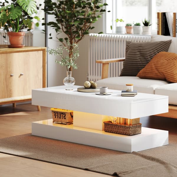 Soffbord, 120x50x42 cm, Vit
