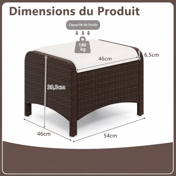 Udendørs puffer 2 stk 46x54x39,5 cm grå