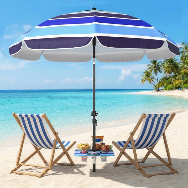 Strandparasol 198x214 cm Multifarvet Foldbart Bord