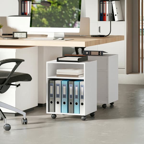 Printerstand 40x35x56 cm Hvid opbevaring
