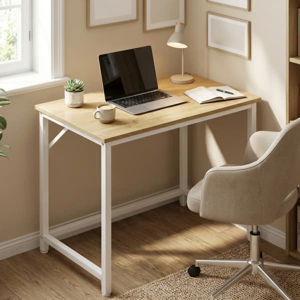 Skrivebord 80x50x75 cm Brun-Sort Stål