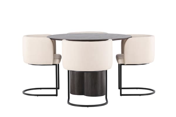 Spisesæt Olivia spisebord og Simrishamn spisestol 110 cm beige