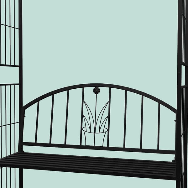 Rose Arbour med bænk, metal, sort, Kodustaar