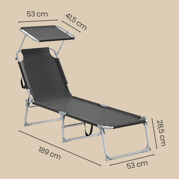 Solstol 189x53x28,5 cm Sort