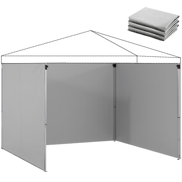 Gazebo sidevægssæt 300x200 cm lys grå polyester