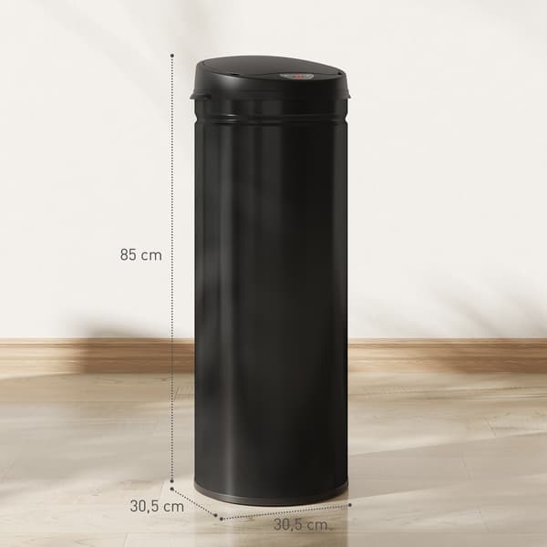 Sensor affaldsspand 30,5x30,5x85 cm Sort rustfrit stål
