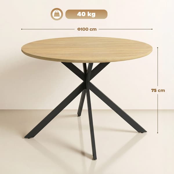 Spisebord, 100x75 cm, Eg, Stål