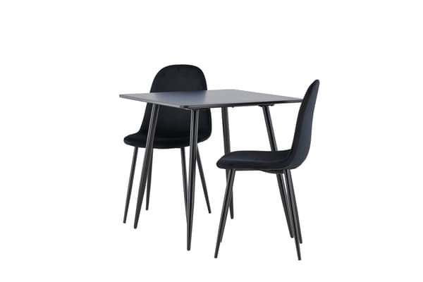 Spisebordssæt Polar 75x75 cm Sort