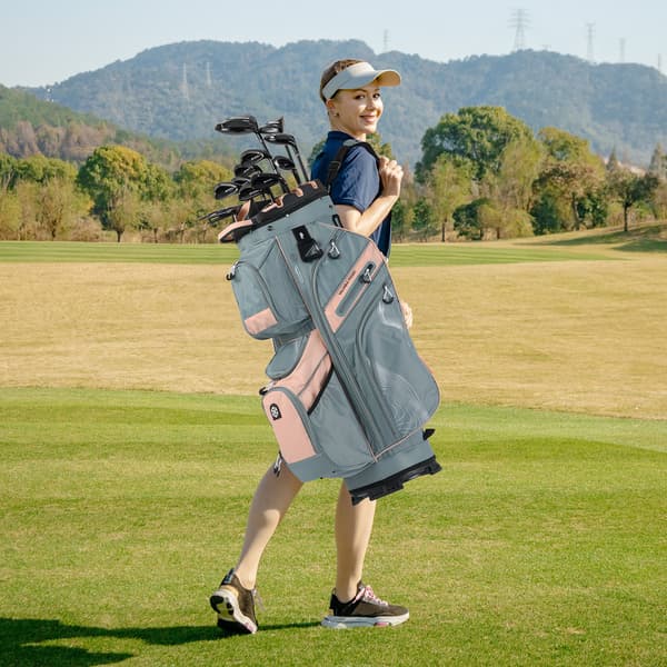 Golfväska, 127 cm, Rosa - Material: polyester tyg, plast , Star