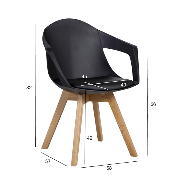 Tuoli STUART 58x57x82 cm Musta