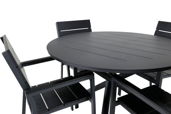 Spisebord og stol sæt Alma 120 cm sort
