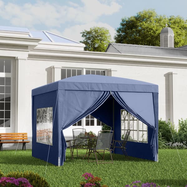 Pavillon med 4 sider 295x295x258 cm blå