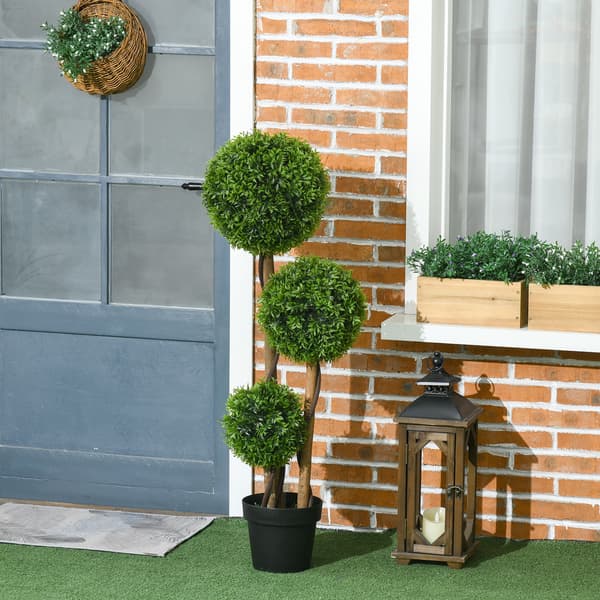 Kunstig buksbomplante, 110 cm, grøn, UV-resistent