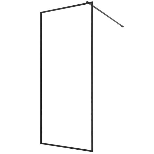 Brusepanel, 86,4x187 cm, Sort, Hærdet glas
