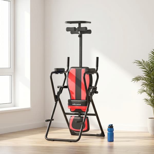 Inversion Table 3-i-1 med Push-Up og Pull-Up Barer 161x69x146 cm Sort Stål