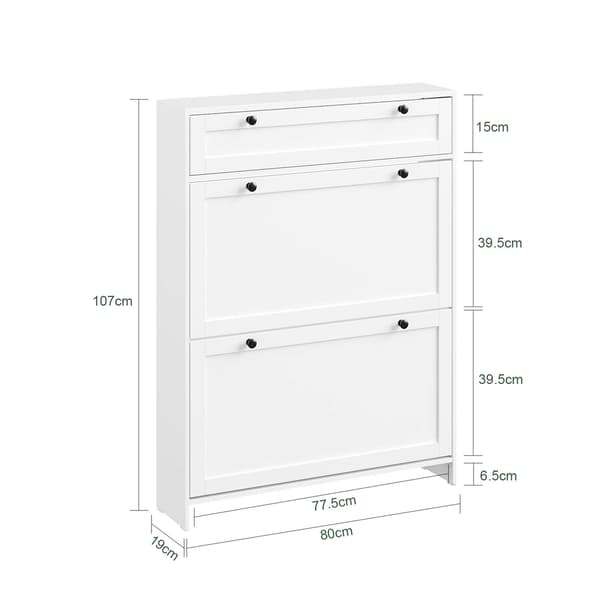 Skoskåp 80x19x107 cm Vit MDF