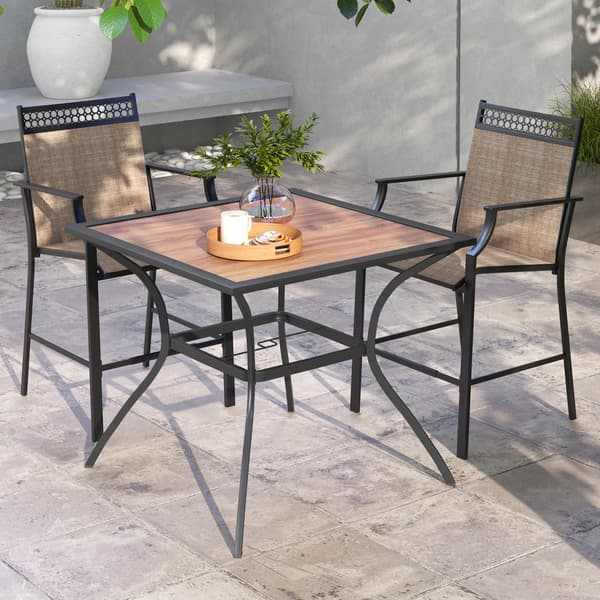 Terrasse spisebord, 85x85x74 cm, Brun Sort , Star