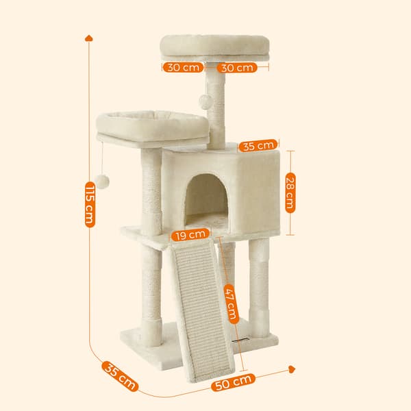 Kattställning, 50x35x115 cm, Beige