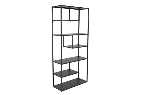 Bogreol 85x35x188 cm Sort Stål