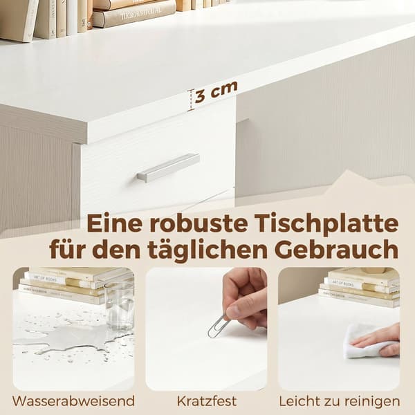 Skrivbord 140x48x75 cm Vit MDF