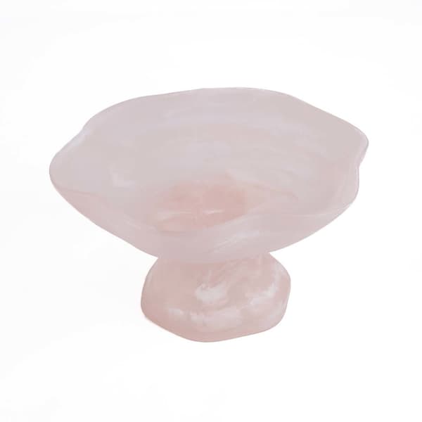 Fruktställ, 27x27x15 cm, Rosa Vit, Resin