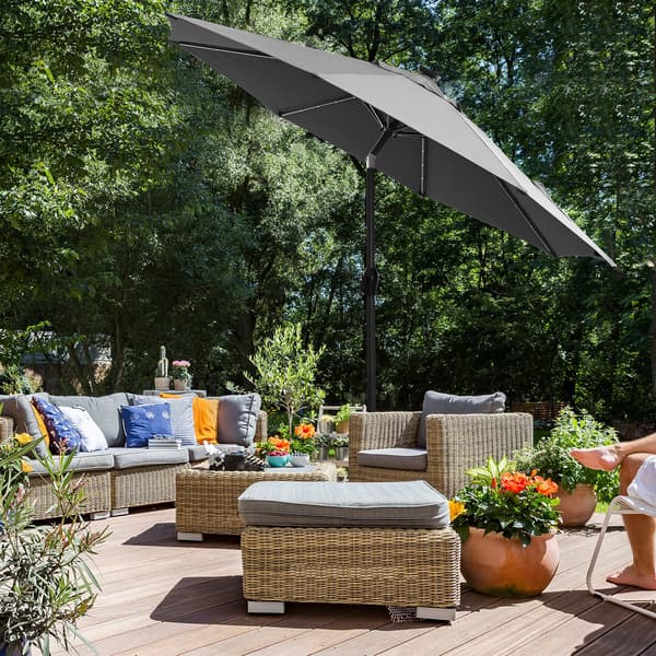 Haveparasol, 300x240 cm, Grå