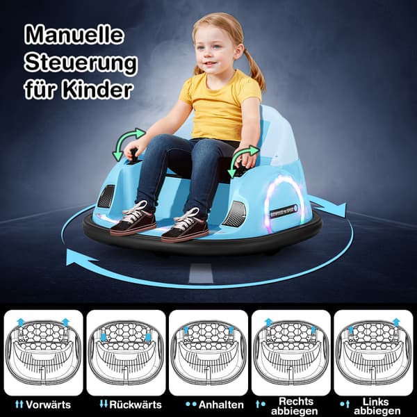 Ride-On Bumper Bil 68x66x40 cm Blå, elektrisk legetøj