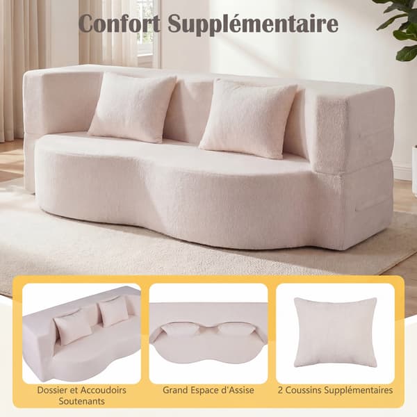 Sammenklappelig sovesofa 2-i-1 192,5x84x62 cm hvid